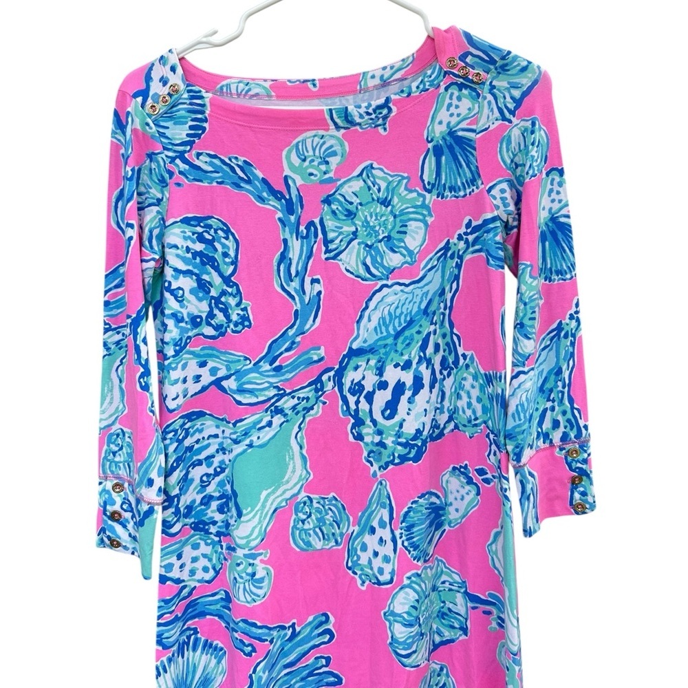 Lilly Pulitzer Long Sleeve Sophie Dress - Size XS - Pink Sea Shells - Picture 6 of 14